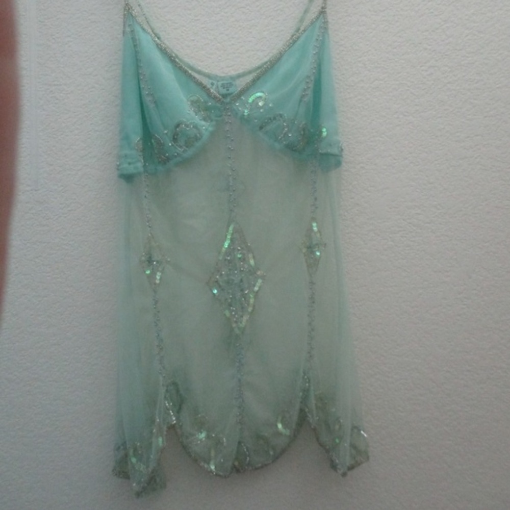 SOLD_Sequined Mint Green Camisole